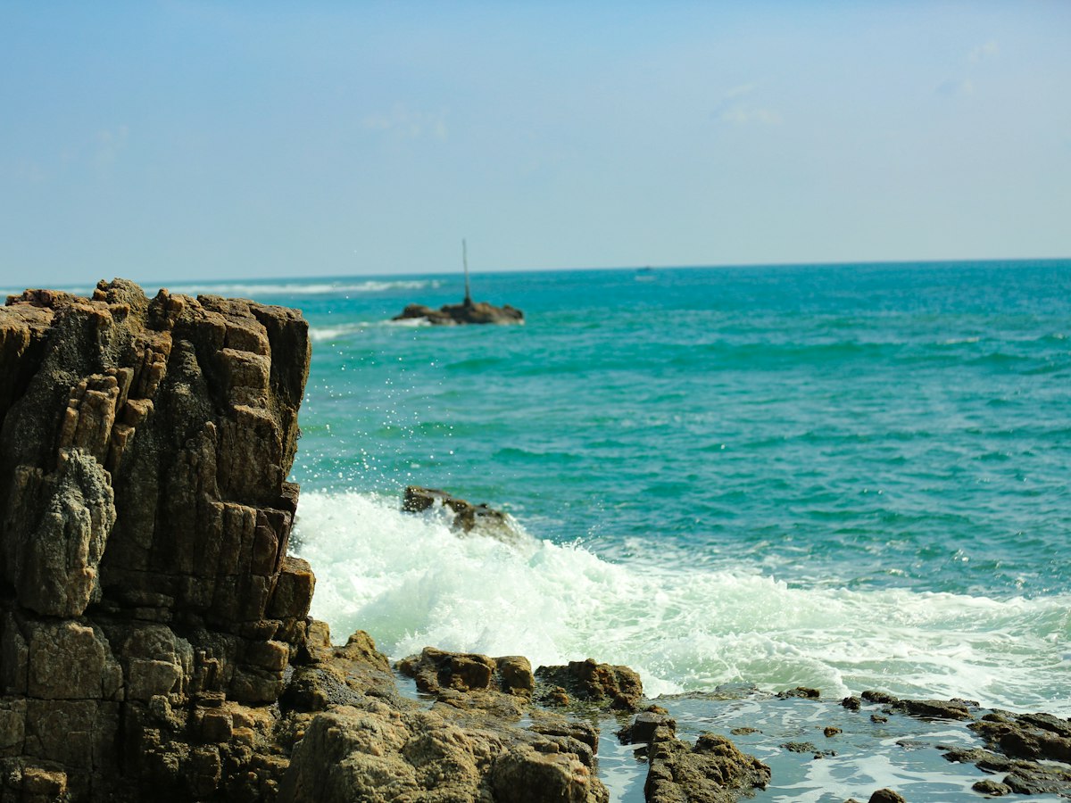 Calm turquoise sea and a quiet palm-backed beach on Sri Lanka's east coast